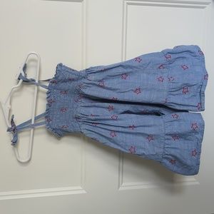 Cat & Jack girls blue dress with red stars